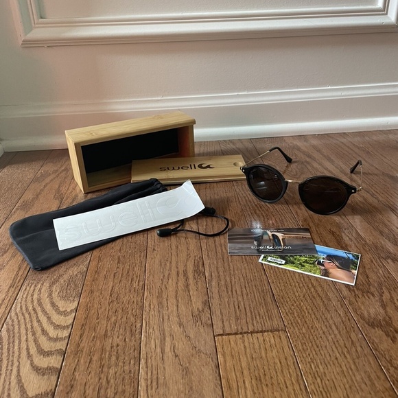 Swell Sunglasses Swell Coco Black Bamboo Sunglasses NWT - Picture 11 of 12